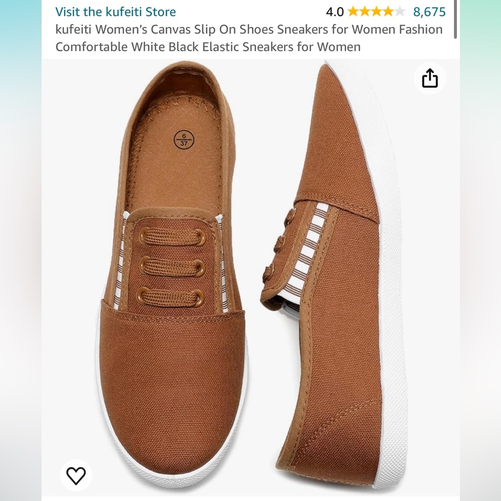 Canvas slip-on women’s shoe, size 8
